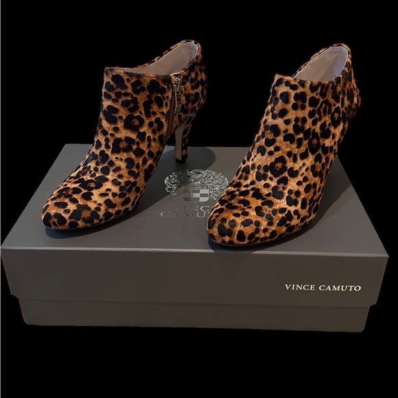 Vince Camuto Shoes - Vince Camuto Vive Calf Hair Leopard Side-Zip Booties